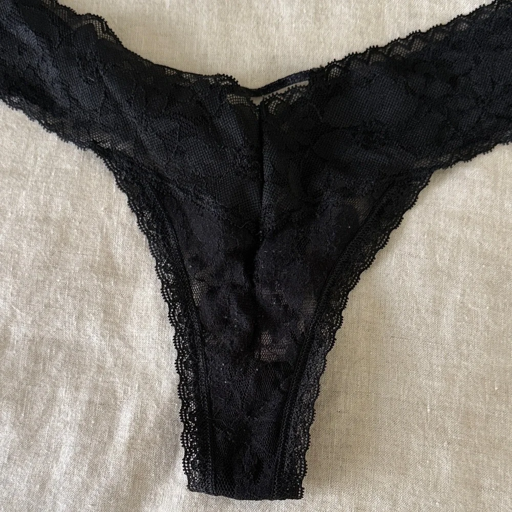 Victoria's Secret Black Lace panties with Silver Accents